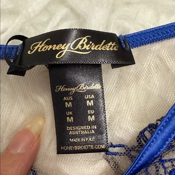 NWT Honey Birdette Royal Blue Lace Panty - Picture 5 of 5